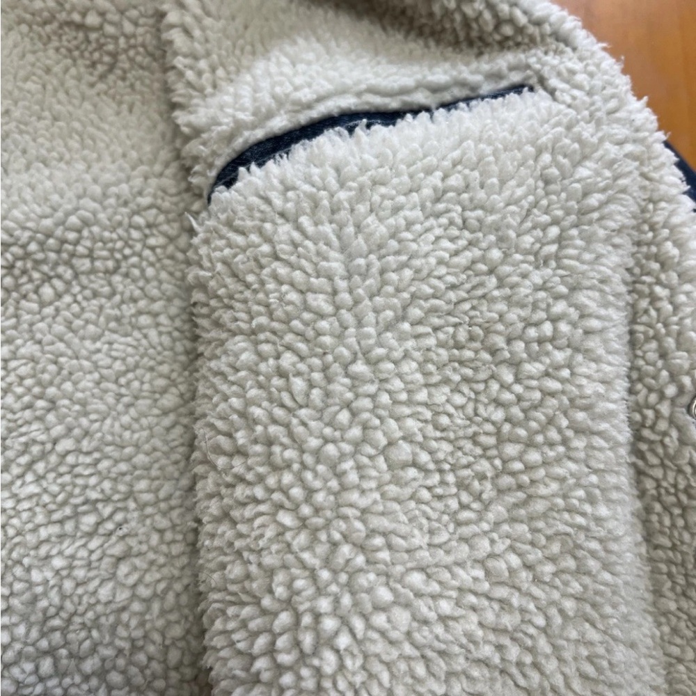 Levi's 72795 Sherpa Lined Hooded Denim Extended Length Jacket M Rare Oversized - Picture 11 of 13